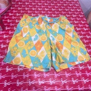 Colorful teen Citrus Patterned Shorts